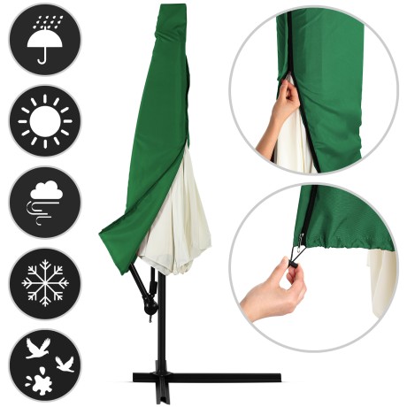Slunečník 350 cm průměr zelená barva