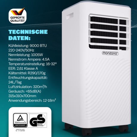 Kvalitní mobilní přenosná klimatizace