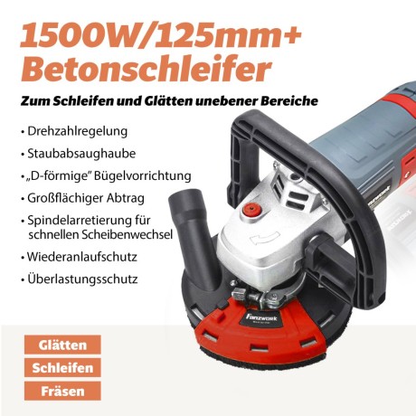 kópia z FANZTOOL Brúska na betón diamantový brúsny kotúč 1500W/125mm