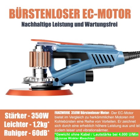 Excentrická brúska 49B FANZWORK s brúsnym tanierom 150 mm EC motor 350 W
