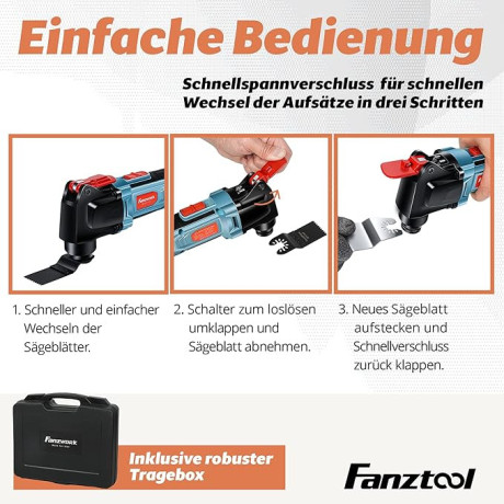 Akumulátorové multifunkční nářadí FANZWORK, 20V EC motor