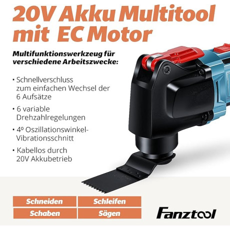 035 Akumulátorové multifunkčné náradie FANZWORK, 20V EC motor