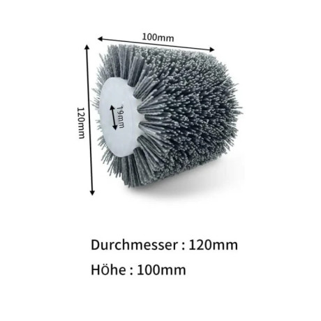 Brúsna kefa FANZTOOL s nylonovou kefou pre saténový stroj | šírka 100 mm, priemer drhnutia 120 mm