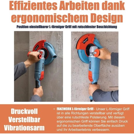 Sanačná brúska FANZWORK 1750W/180mm, 7500 ot./min 2KS 180mm diamantový kotúč