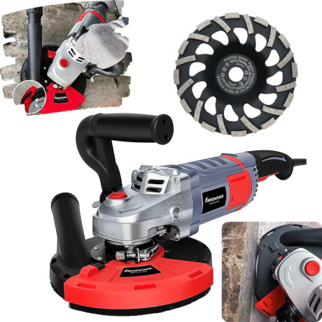 10A brúska na betón FANZWORK, frézka na betón, sada 2000W s diamantovým brúsnym ktúčom 180 mm